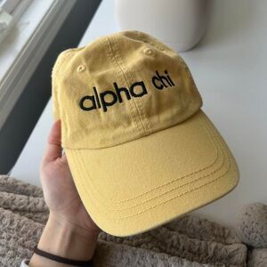 Alpha Chi Omega AXO Sorority Light Yellow Adjustable Hat